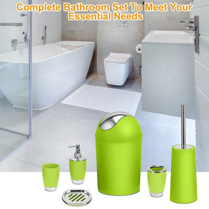 Bathroom Accessories Set 6 Pcs Bathroom Set Ensemble Complete Soap Dispenser Toothbrush Holder - Discount Msrp 