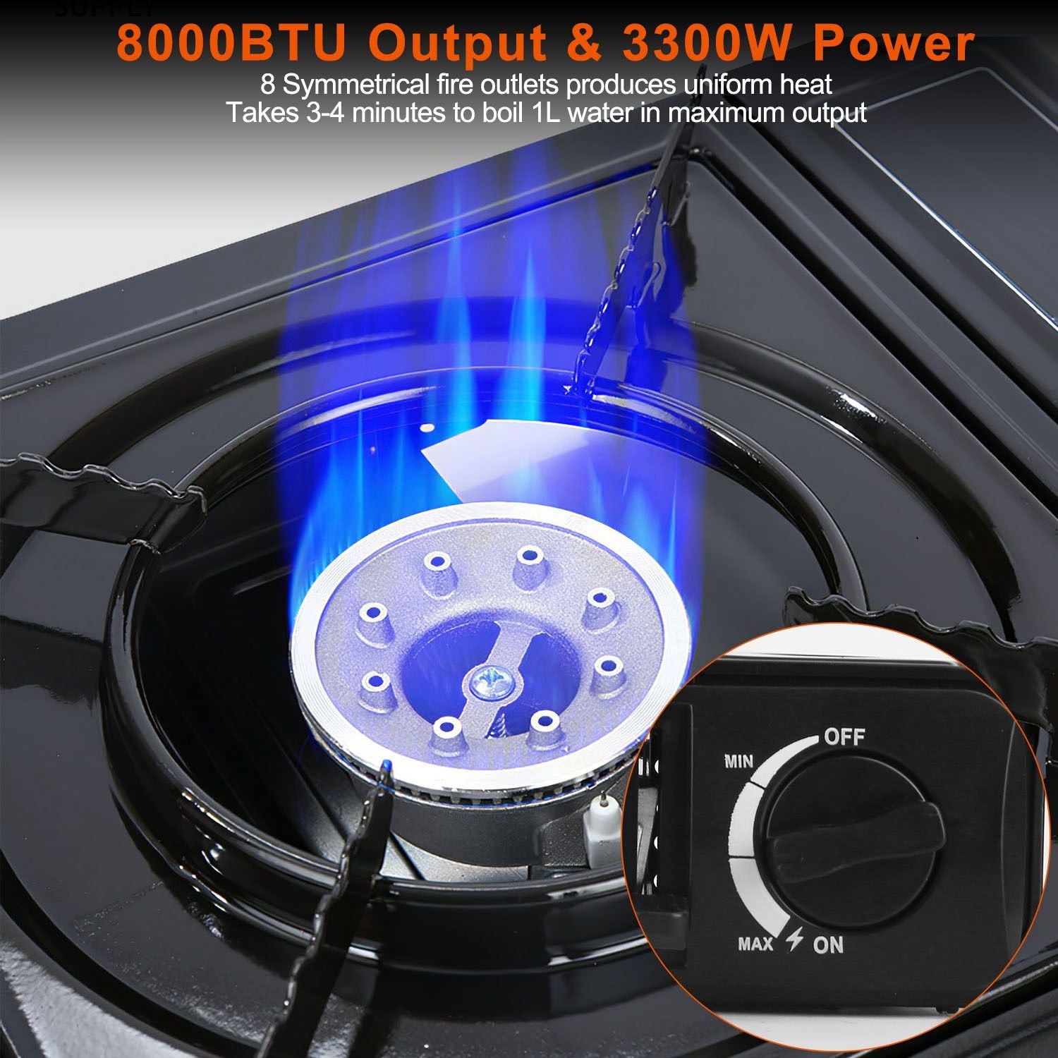 3300W Portable Camping Stove Butane Canister Dual Fuel Burner Piezo Electric Ignition Single Burner with Automatic Tank Ejection Overpressure Cut Off Carry Case for Camping Hiking Picnic Fishing - Discount Msrp 