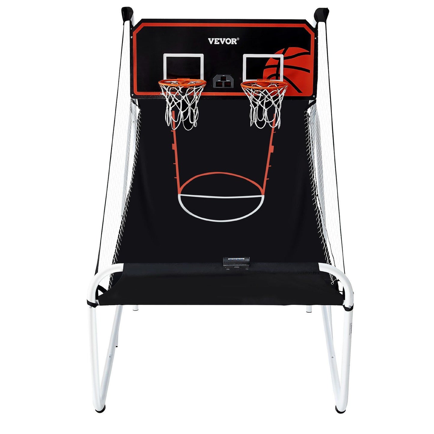 VEVOR Foldable Basketball Arcade Game, 2 Player Indoor Basketball Game, Home Dual Shot Sport with 5 Balls, 8 Game Modes, Electronic Scoreboard, and Inflation Pump, for Kids, Adults (Black & White) - Discount Msrp 