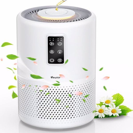 Home large room air purifier with lighting up to 1076ft², VEWIOR H13 True HEPA Air Purifier with Scented Sponge, Sleep Mode, Timer for Wildfire Smoke Pet Dust Pollen Odors (Banned by Amazon) - Discount Msrp 
