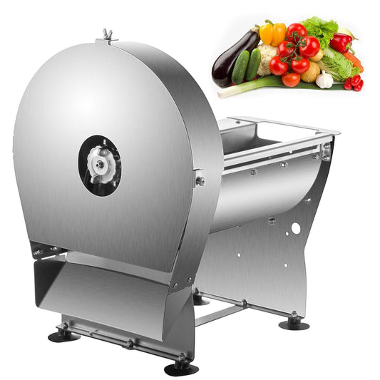 VEVOR Electric Food Slicer, 10In Manual Vegetable Fruit Slicer, 0-0.4 In Adjustable Thickness Fruit Slicer Machine with Removable Stainless Steel Blade, Non-Slip Feet Commercial Food Slicer, Silver - Discount Msrp 