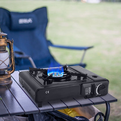 3300W Portable Camping Stove Butane Canister Dual Fuel Burner Piezo Electric Ignition Single Burner with Automatic Tank Ejection Overpressure Cut Off Carry Case for Camping Hiking Picnic Fishing - Discount Msrp 