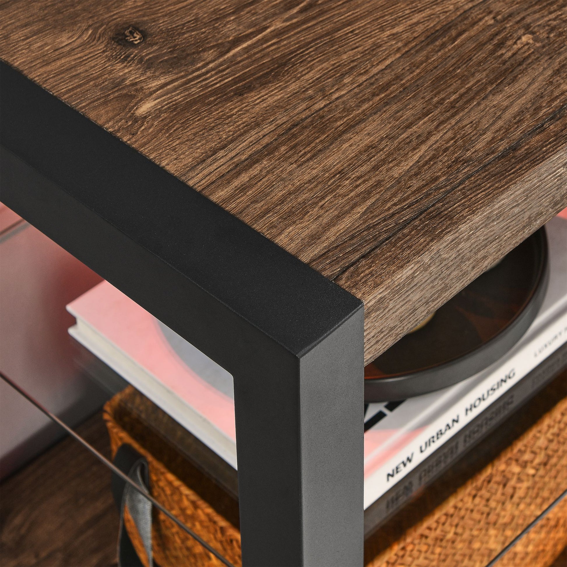 60 inch Electric Fireplace Media TV Stand With Sync Colorful LED Lights-Reclaimed Barnwood Color - Discount Msrp 