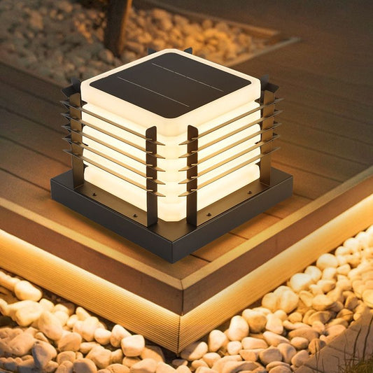 Outdoor Solar Powered Post Light, Outdoor LED Cap Light for Garden Patio Lawn Yard Terance - Discount Msrp 