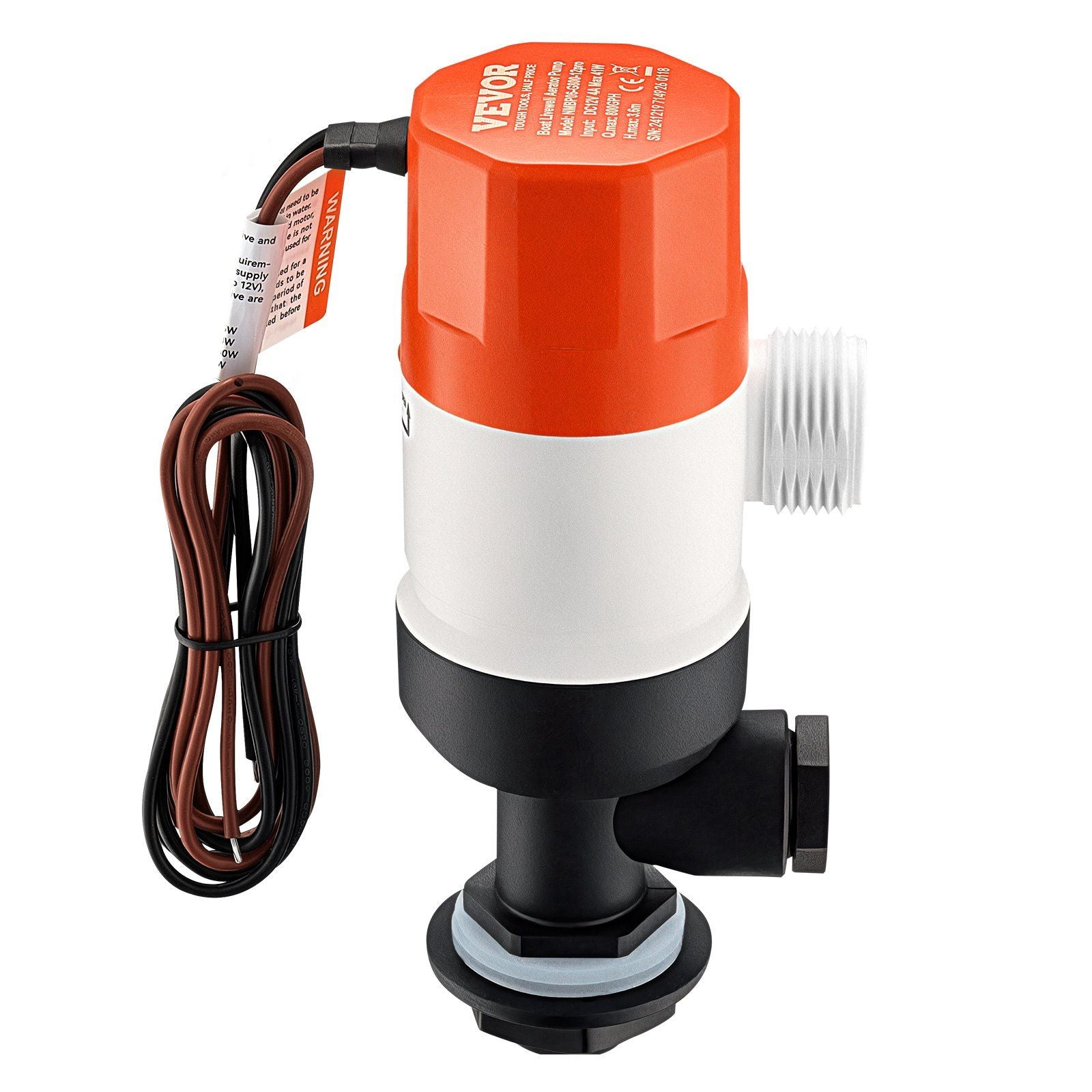 Livewell Pump for Boat 12V 800 GPH Livewell Aerator Pump Straight 2 Inlets - Discount Msrp 