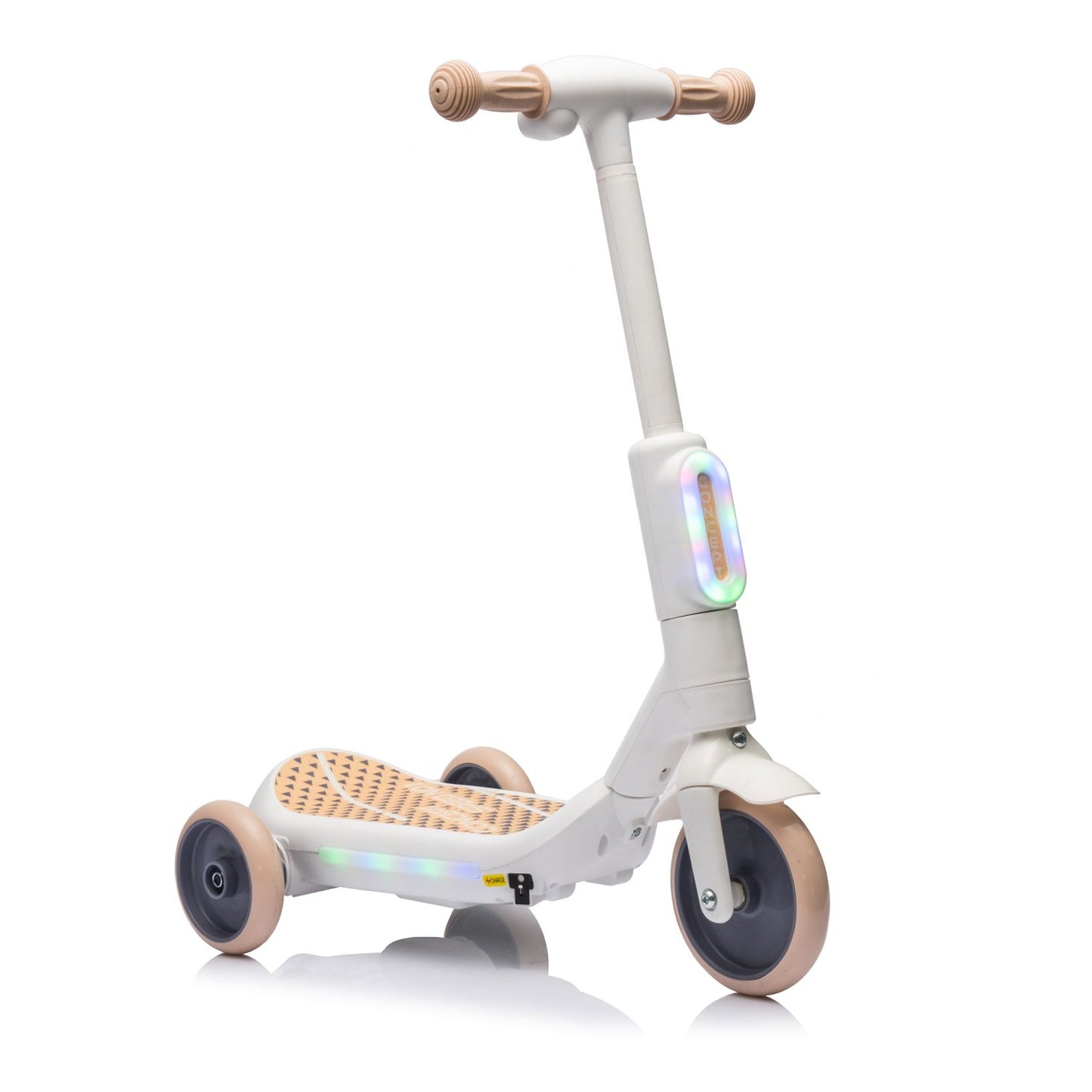 2in1 Kids Ride On Three-Wheel Electric Scooter,Tail Color Lights W/Spray,Wider Pedal,PU Wheels For Effective Floor Protection,Independent Light Switch With Music,One Button Acceleration For Kids 3+ - Discount Msrp 