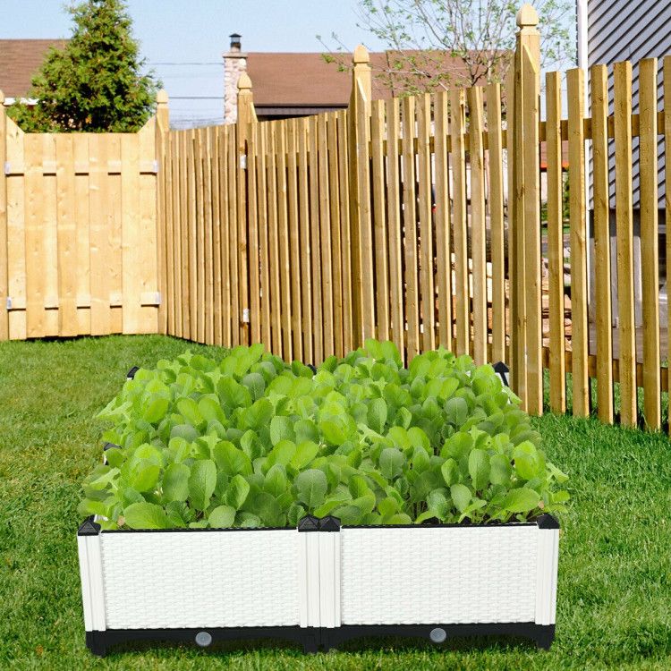 Set of 4 Elevated Flower Vegetable Herb Grow Planter Box - Discount Msrp 