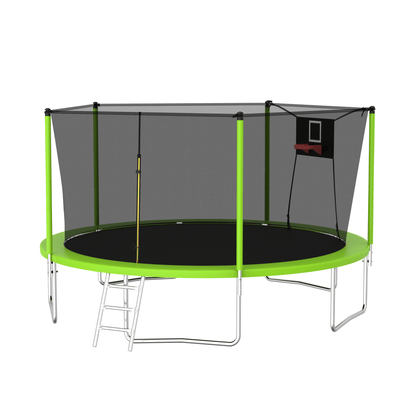 14FT Trampoline ,Sports Fitness Trampolines with Enclosure Net, Recreational Trampolines for Outdoor Indoor - Discount Msrp 