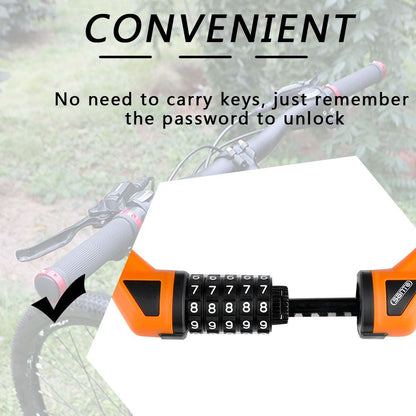 5-digit Combination Lock Bicycle Lock Cable, Anti-theft Bicycle Chain, 5-digit Security Reset Bicycle Password Combination Lock Without Mounting Bracket (black) - Discount Msrp 