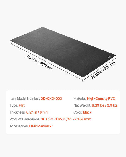Treadmill Mat for Carpet Floor 1/4" Thick 36"x72" Exercise Equipment Mat - Discount Msrp 