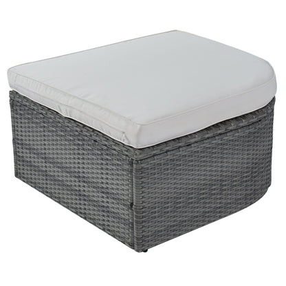 Outdoor Patio Furniture Set Daybed Sunbed with Retractable Canopy Conversation Set Wicker Furniture - Discount Msrp 