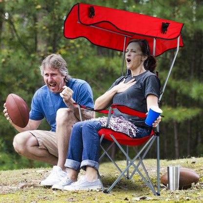 Foldable Beach Canopy Chair Sun Protection Camping Lawn Canopy Chair 330LBS Load Folding Seat - Discount Msrp 