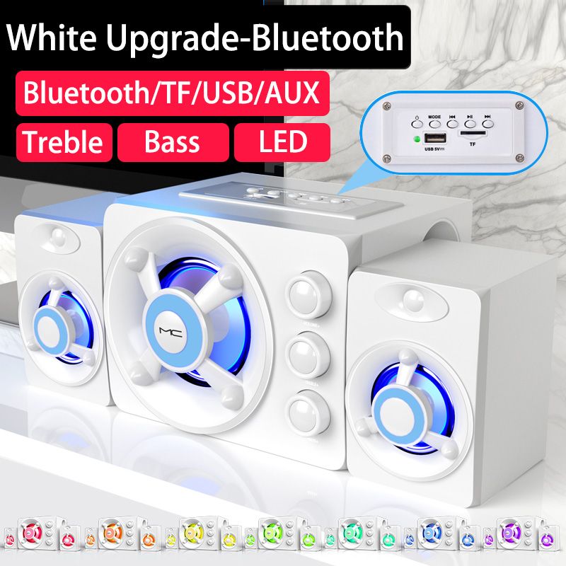 Computer Combination Speakers AUX USB Wired Wireless Bluetooth Audio System Home Theater Surround SoundBar for PC TV - Discount Msrp 