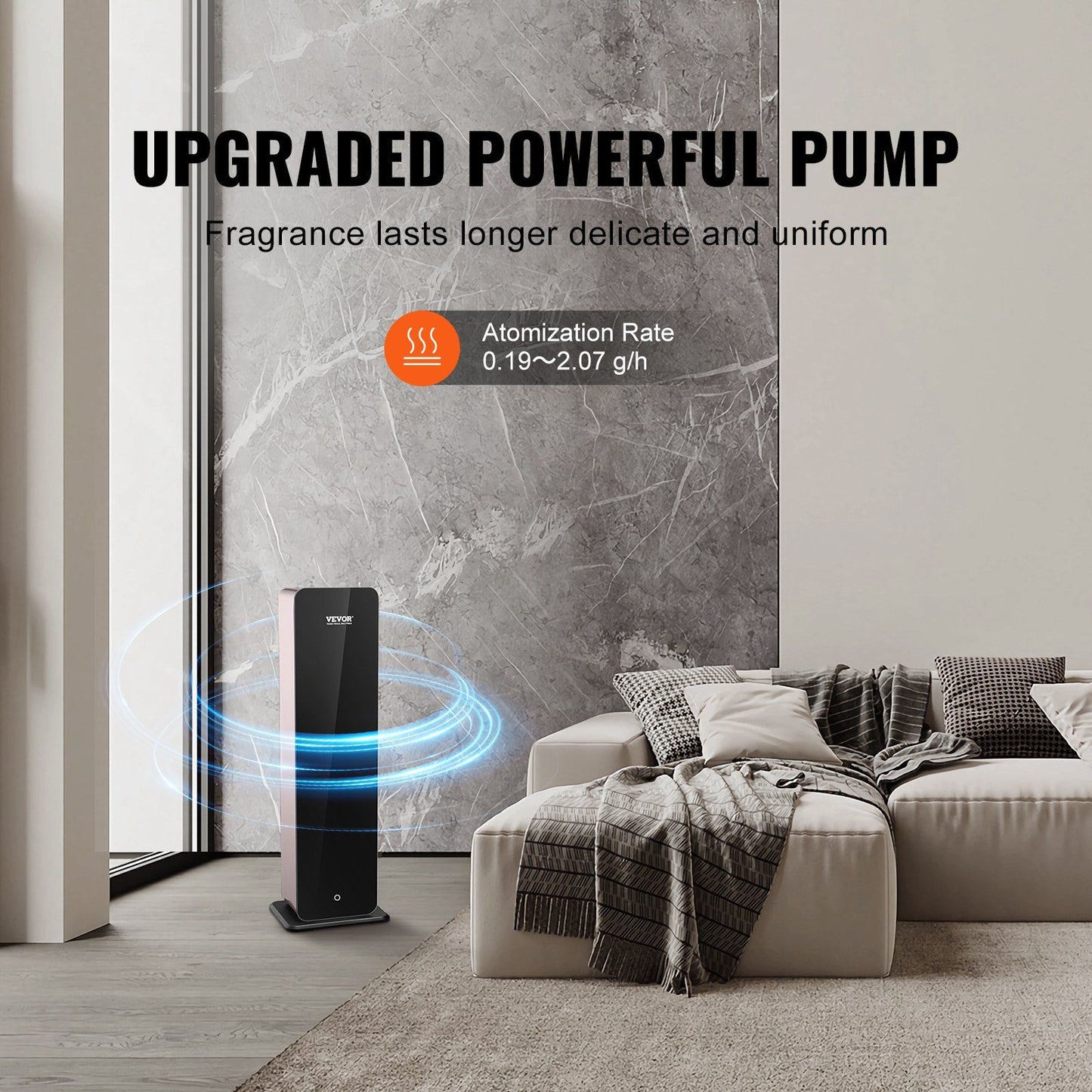 VEVOR Scent Air Machine for Home, 950ml Bluetooth Smart Cold Air Diffuser, 3000sq.ft Waterless Essential Oil Scent Air Diffuser, Floor Standing Aromatherapy Machine for Large Room, Office, Hotel - Discount Msrp 