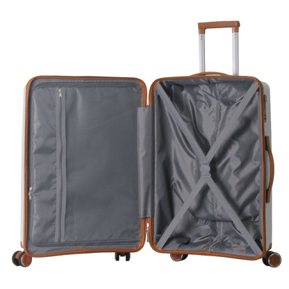 3-Piece Luggage Set Travel Lightweight Suitcases with Rolling Wheels, TSA lock & Moulded Corner, Carry on Luggages for Business, Trip, (20"/24"/28"), White - Discount Msrp 