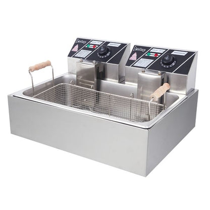 [Replace the old encoding 82308600]Eh83O 110V Oil Consumption 12.7Qt/12L Oil Pan Total Capacity 23.26Qt/22L Stainless Steel Large Single-Cylinder Electric Fryer 5000W Max - Discount Msrp 