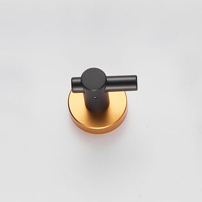Round Base Wall Hanging Hook with Screws- Black Gold Hook; 4 Pack; for Entry Shoe Cabinet; Wardrobe Bathroom Bedroom Furniture Hardware - Discount Msrp 