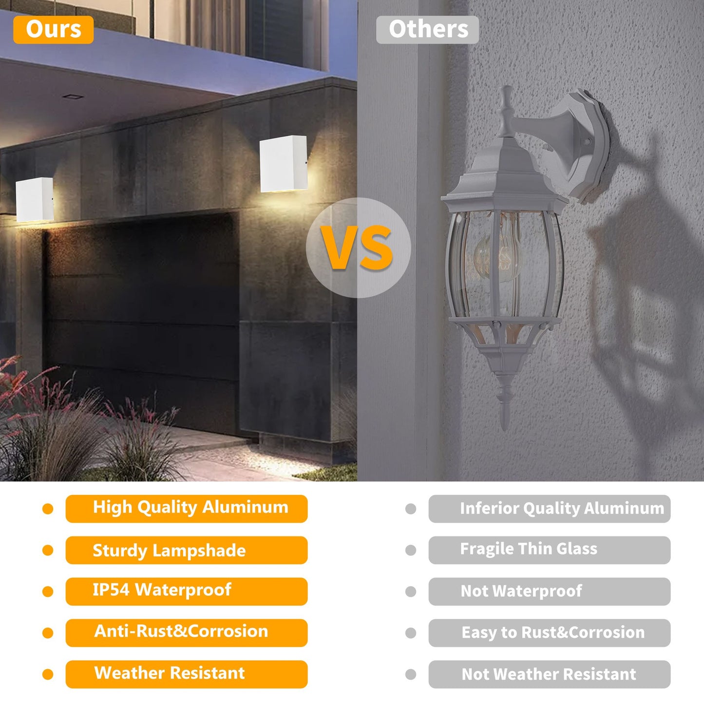 inowel Wall Lights Outdoor Wall Sconce Waterproof Outdoor Wall Lamps Up and Down Lighting Exterior Sconces Porch Lantern 19802 - Discount Msrp 