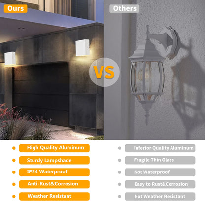 inowel Wall Lights Outdoor Wall Sconce Waterproof Outdoor Wall Lamps Up and Down Lighting Exterior Sconces Porch Lantern 19802 - Discount Msrp 