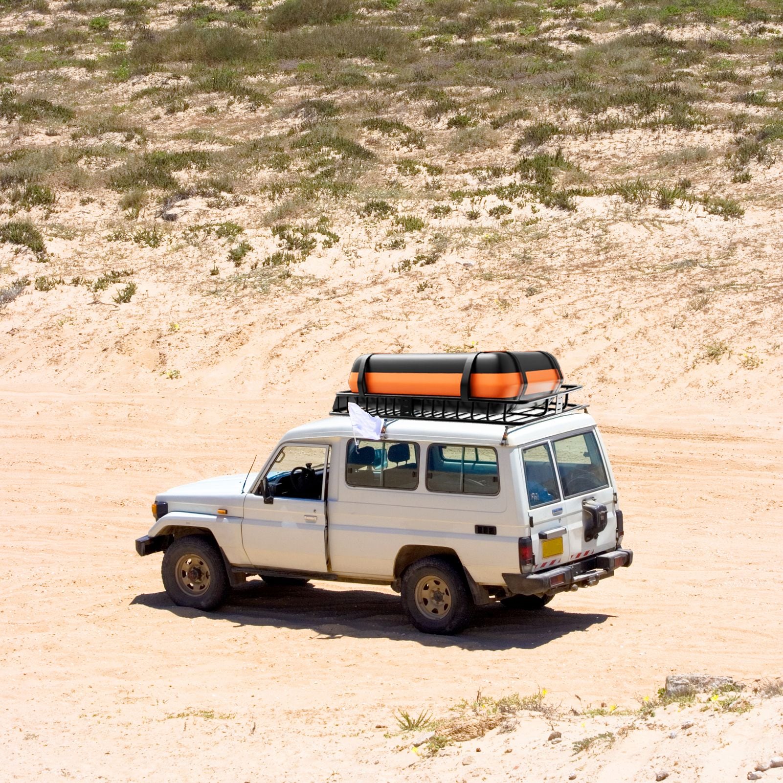 64"x39"x6"/51"x36"x5" Roof Rack,Heavy Duty Rooftop Cargo Carrier,Roof Basket with Waterproof Bag,Elastic Net with Attachment Hooks,Ratchet Strap,Universal Roof Rack Fits for SUV Truck,260lbs Capacity - Discount Msrp 