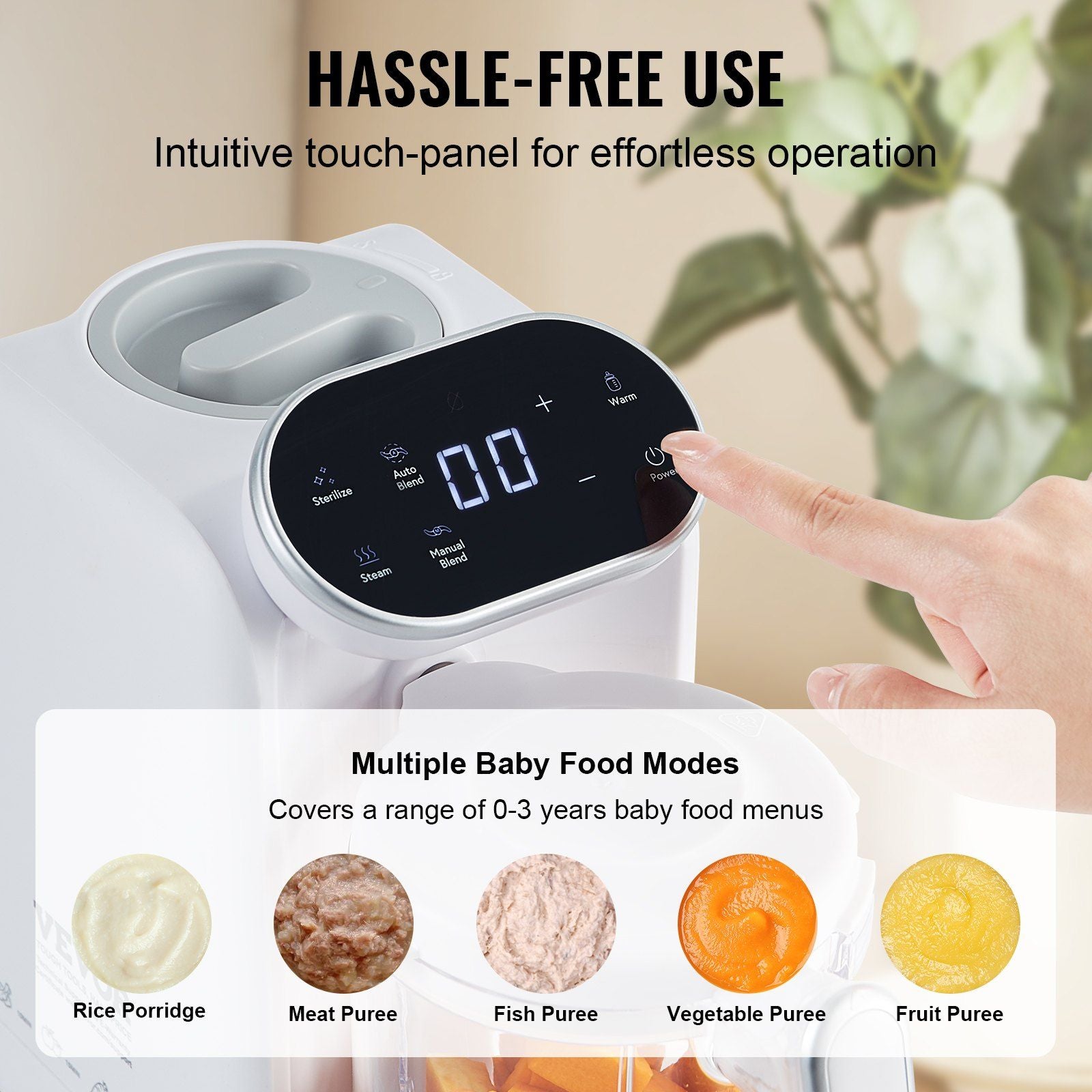 VEVOR Baby Food Maker, 430W Baby Food Processor with 750 ml Tritan Bowl, SUS304 Stainless Steel, 5 in 1 Baby Food Puree Blender Steamer Grinder for Food, Fruit, Vegetable, Meat - Discount Msrp 