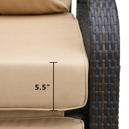 Outdoor Recliner Chair; Automatic Adjustable Wicker Lounge Recliner Chair with 5.12'' Thicken Cushion - Discount Msrp 