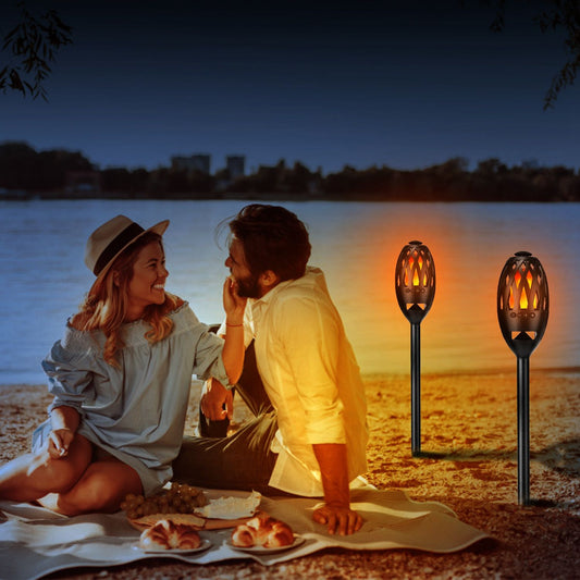 LED Flame Speakers Torch Wireless Speaker Waterproof Stereo Bass Speaker Outdoor Light-Up Speaker Atmosphere LED Flickers Night Light Patio Stake Lights/Lantern for Party Camping - Discount Msrp 