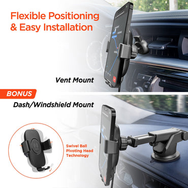 HyperGear Gravity 15W Wireless Fast Charge Mount - Discount Msrp 