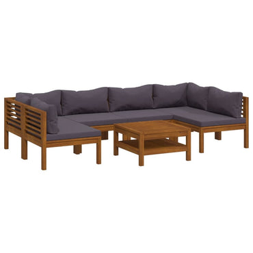 7 Piece Patio Lounge Set with Cushion Solid Acacia Wood - Discount Msrp 