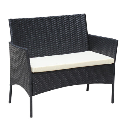 4 PC Rattan Patio Furniture Set Outdoor Patio Cushioned Seat Wicker Sofa - Discount Msrp 