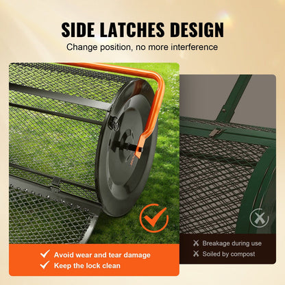 VEVOR Compost Spreader Peat Moss Spreader 24 inch Wide 24.4-26.4" Height Adjustable Lawn & Garden Spreaders Compost; Top Soil; Mulch - Durable Lightweight Multi-Purpose Yard Care Equipment - Discount Msrp 