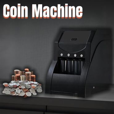 USD Coin Sorter, Coin Sorter Machine for USD Coin, Sorts up to 230 Coins/min, Coin Sorter and Wrapper Machine Holds 200 Coins Included 4 Coin Tubes, Black - Discount Msrp 