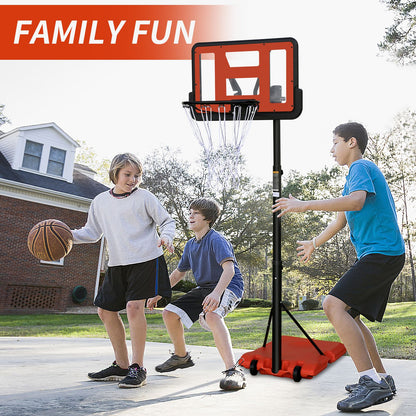 Use for Outdoor Height Adjustable 4.8 to 7.7ft Basketball Hoop 28 Inch Backboard Portable Basketball Goal System with Stable Base and Wheels - Discount Msrp 