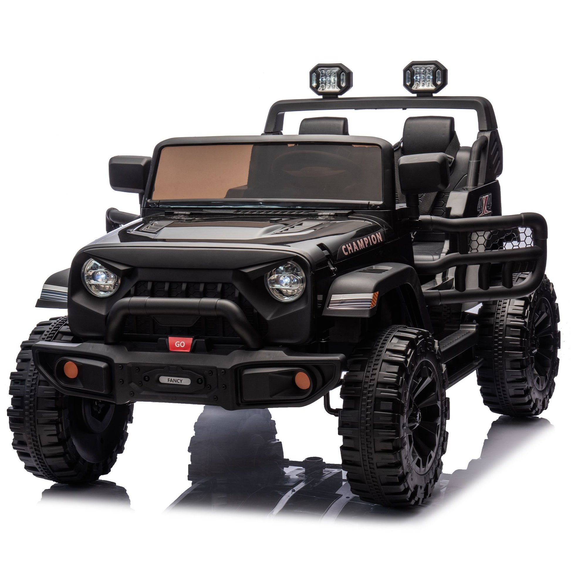 24V Two-seater Kids Ride On Electric Car W/parents control,Seat width 19.69in,400W motor,Four-wheel suspension,light&searchlight,USB,MP3,Bluetooth,Provide a speed of 1.86-4.35MPH for kids of 3+. - Discount Msrp 