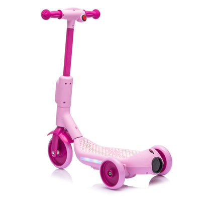 2in1 Kids Ride On Three-Wheel Electric Scooter,Tail Color Lights W/Spray,Wider Pedal,PU Wheels For Effective Floor Protection,Independent Light Switch With Music,One Button Acceleration For Kids 3+ - Discount Msrp 