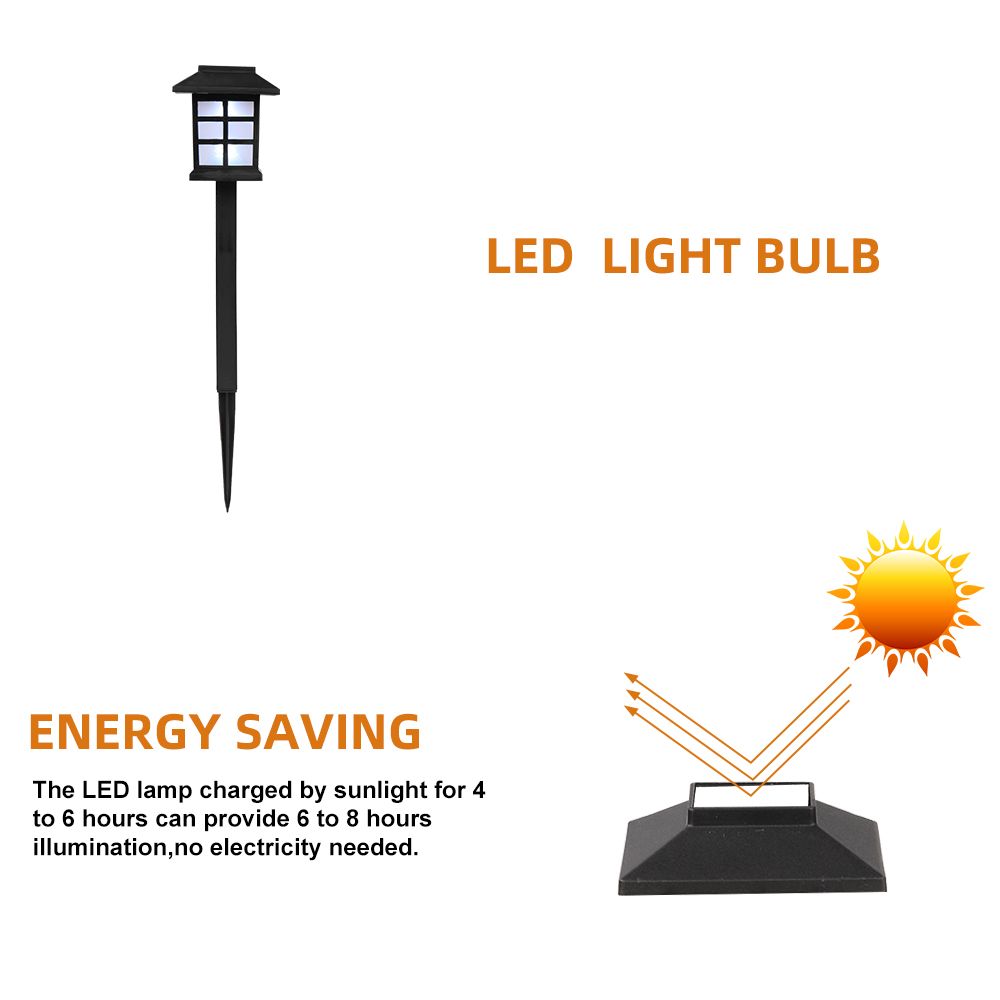 Free shipping 6pcs White LED Solar Lantern Torch Light Garden Landscape Lighting YJ - Discount Msrp 