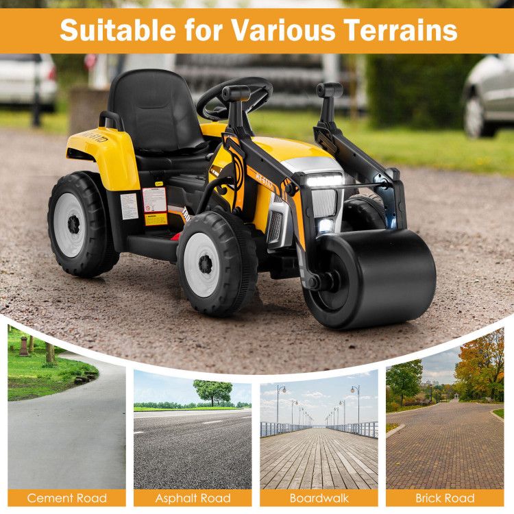 12V Kids Ride on Road Roller with 2.4G Remote Control - Discount Msrp 