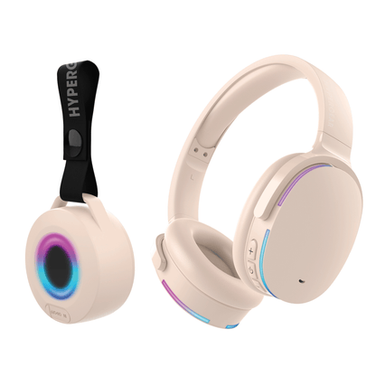 HyperGear Audio Essentials Headphones and Speaker Duo Beige - Discount Msrp 
