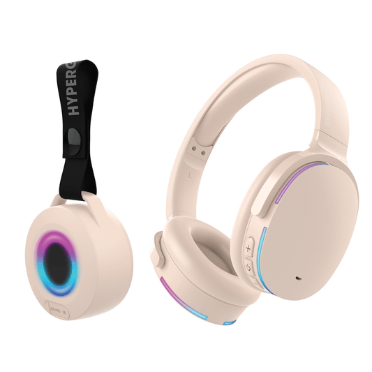 HyperGear Audio Essentials Headphones and Speaker Duo Beige - Discount Msrp 