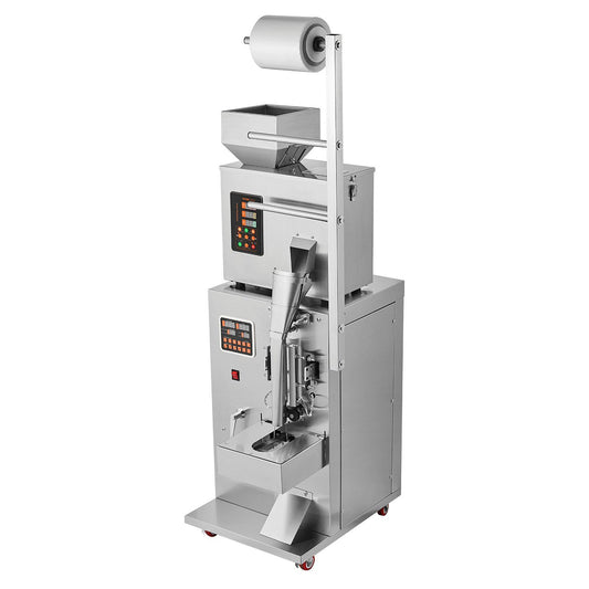 VEVOR Automatic Particle Packaging Machine, 0.002-0.22lbs/1-100g, Multi-Function Pouch Powder Sachet Weighting Filling Packing Machine, Powder Filler Machine for Tea Seeds Grains Flour Beans Glitter - Discount Msrp 