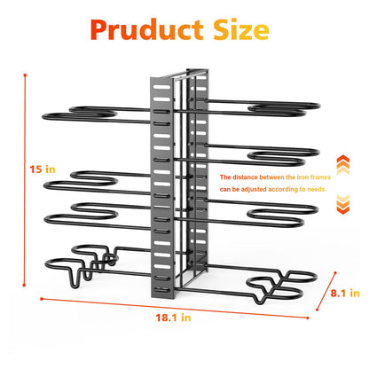 Pot and pan organizer, Pot Lid Holders & Pan Rack, Multiple DIY methods 8 tier pot racks, adjustable kitchen organization and storage for pots and pans. - Discount Msrp 