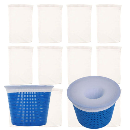 10 Pack Pool Skimmer Socks Durable Nylon Mesh for Above Ground Pools Prevents Debris Clogging Filters - Discount Msrp 