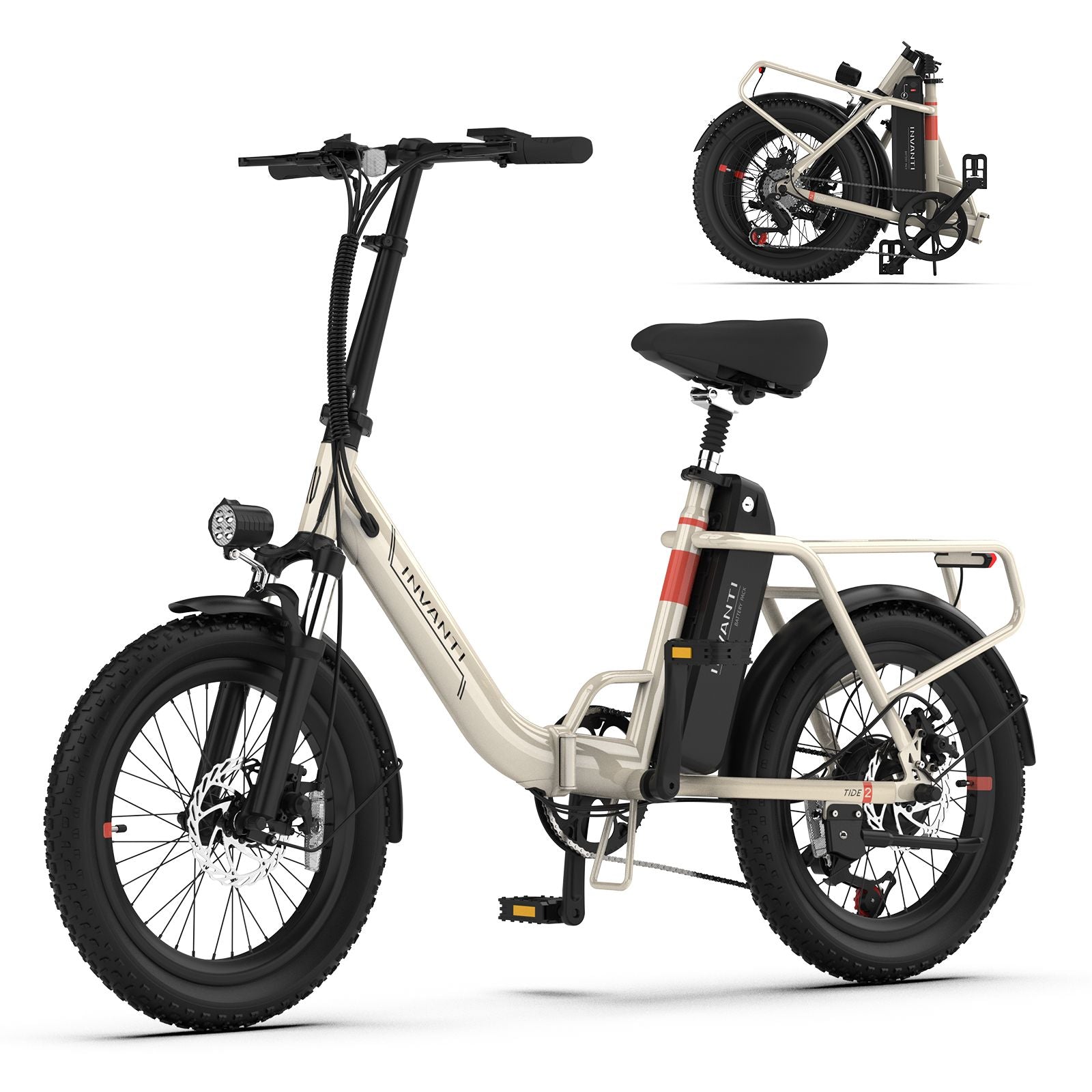 INVANTI EB11 Electric Bike 500W Folding Bike 48V 10.4AH 7S Shimano Electric Bicycle - Discount Msrp 