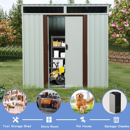 6ft x 5ft Outdoor Metal Storage Shed White - Discount Msrp 