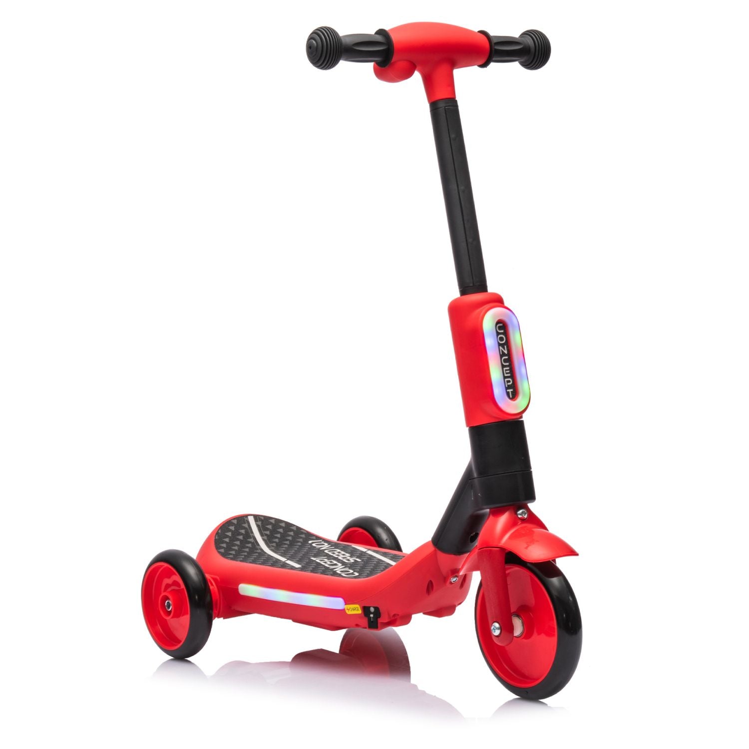 2in1 Kids Ride On Three-Wheel Electric Scooter,Tail Color Lights W/Spray,Wider Pedal,PU Wheels For Effective Floor Protection,Independent Light Switch With Music,One Button Acceleration For Kids 3+ - Discount Msrp 