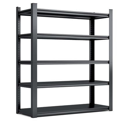 78"H 5 Tier Metal Shelves for Storage Garage Shelving 2000LBS Heavy Duty Storage Shelves Adjustable Garage Shelf Industrial Shelving Unit Storage Utility Rack,47.2"W*18"D*78"H,Black - Discount Msrp 