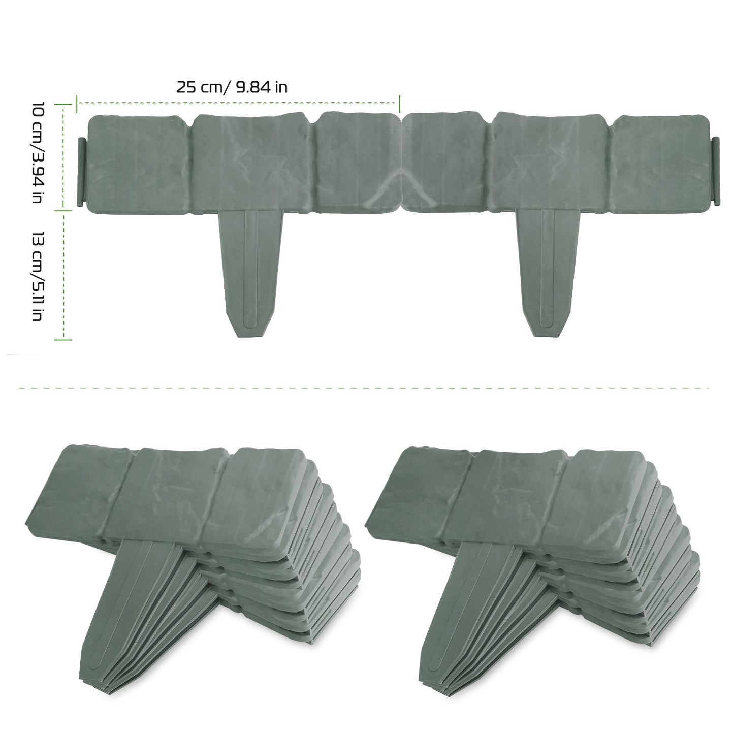 20 PCS Cobbled Stone Effect Plastic Garden Lawn Border Edging - Discount Msrp 