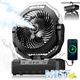 Portable Misting Fan, 24000mAh Rechargeable Battery Powered Camping Fan 460ml Large Tank USB Desk Fan - Discount Msrp 