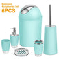 Bathroom Accessories Set 6 Pcs Bathroom Set Ensemble Complete Soap Dispenser Toothbrush Holder - Discount Msrp 