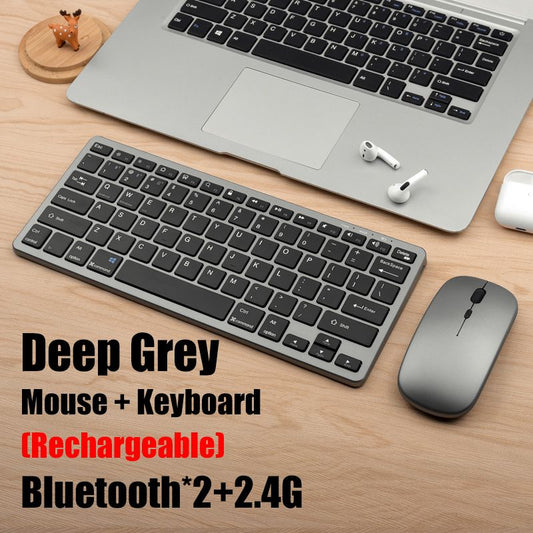 Bluetooth 5.0 &amp; 2.4G Wireless Keyboard and Mouse Combo Mini Multimedia Keyboard Mouse Set For Laptop PC TV iPad Macbook Android - Discount Msrp 